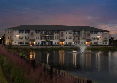 nighttime lake view - Pendana at West Lakes - Orlando FL apartments